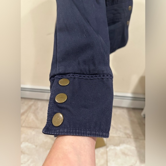 Tommy Hilfiger Blue Jean Military Jacket Brass 6 Buttons Sz XL/XG Extra Large. - Picture 10 of 16